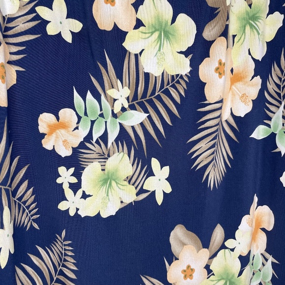 Nani Kai Women’s Floral Sleeveless Hawaiian Slip Midi Dress Navy Blue - Picture 3 of 8